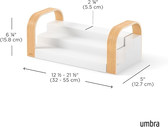 Umbra Bellwood Three-Tier Spice Shelf, Natural/White