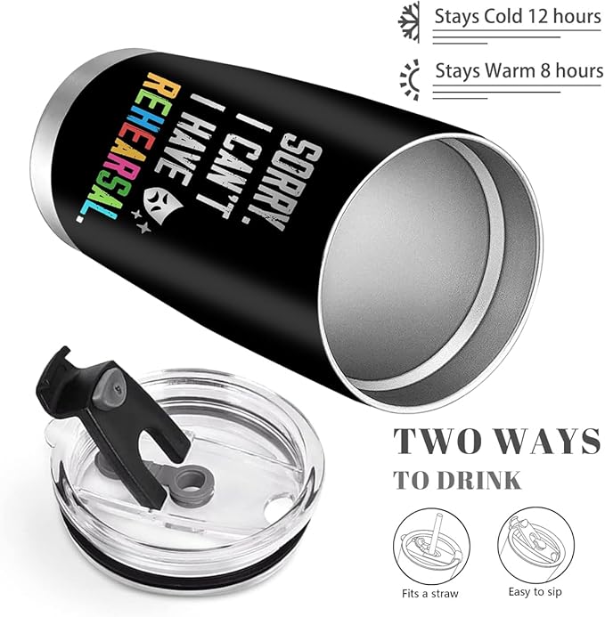 Theater Tumbler for Girls & Women, Broadway Theater Gifts, 20oz Travel Coffee Mug