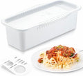 Microwave Pasta Spaghetti Cooker Pot with Strainer Lid,Pasta Cooker in Microwave with Water Level and Spaghetti Portion Measuring Device,Dormitory Office Apartment Kitchen Essentials