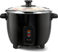 Elite Gourmet ERC006XSS 6-Cup Electric Rice Cooker with 304 Surgical Grade Stainless Steel Inner Pot, Makes Soups, Stews, Porridges, Grains and Cereals, 6 cup (3 cups uncooked), Black