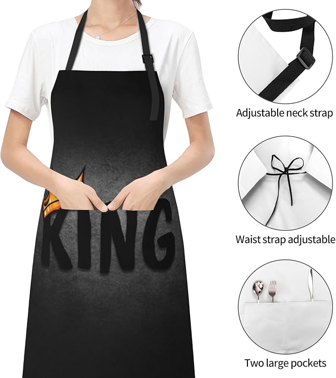 King Aprons Mens Aprons with Pockets and Adjustable Cool Apron for Gardening Cooking Kitchen