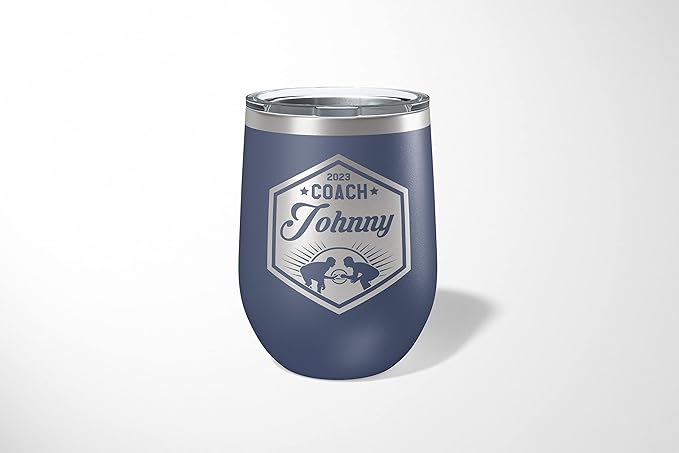 Wrestling Coach gifts, Tumbler, Coach tumbler, Wrestling gifts, Coach Beer glass, Coach gift, Wrestling Coach, Coach gifts, Wrestling Coach (Wrestling Hexagon, Navy, 12oz Wine Tumbler)