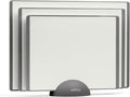 SMIRLY Plastic Cutting Board Set with Holder 3 Pieces, Non-Slip Dishwasher Safe Chopping Boards for Kitchen, Grey & White