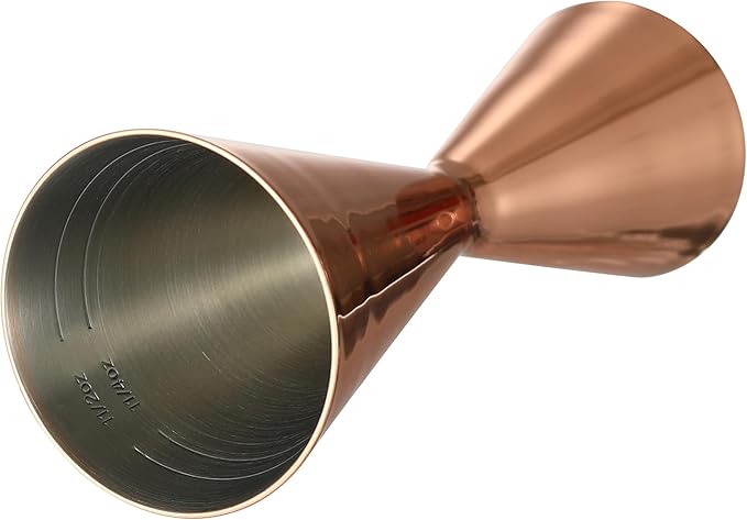 Double Cocktail Jigger Slim Style Measuring Jigger (Smooth CopperPlated)