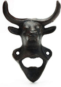 Sungmor Wall Mounted Bottle Opener, Cast Iron Cool Bull Head Bottle Opener, Beer Coke Beverage Bottle Cap Opener, Vintage Rustic Style Wall Hanging Opener, Bar Farmhouse Wall Ornament, Practical Gift