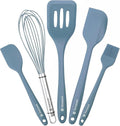 Starpack 'Flip & Whip' Premium Silicone Baking Utensils Set (5 Pcs) - 10" Blue Cooking Utensils with Large and Small Spatulas, Whisk and Basting Brush - Heat Resistant to 600°F - Baking Tool Set