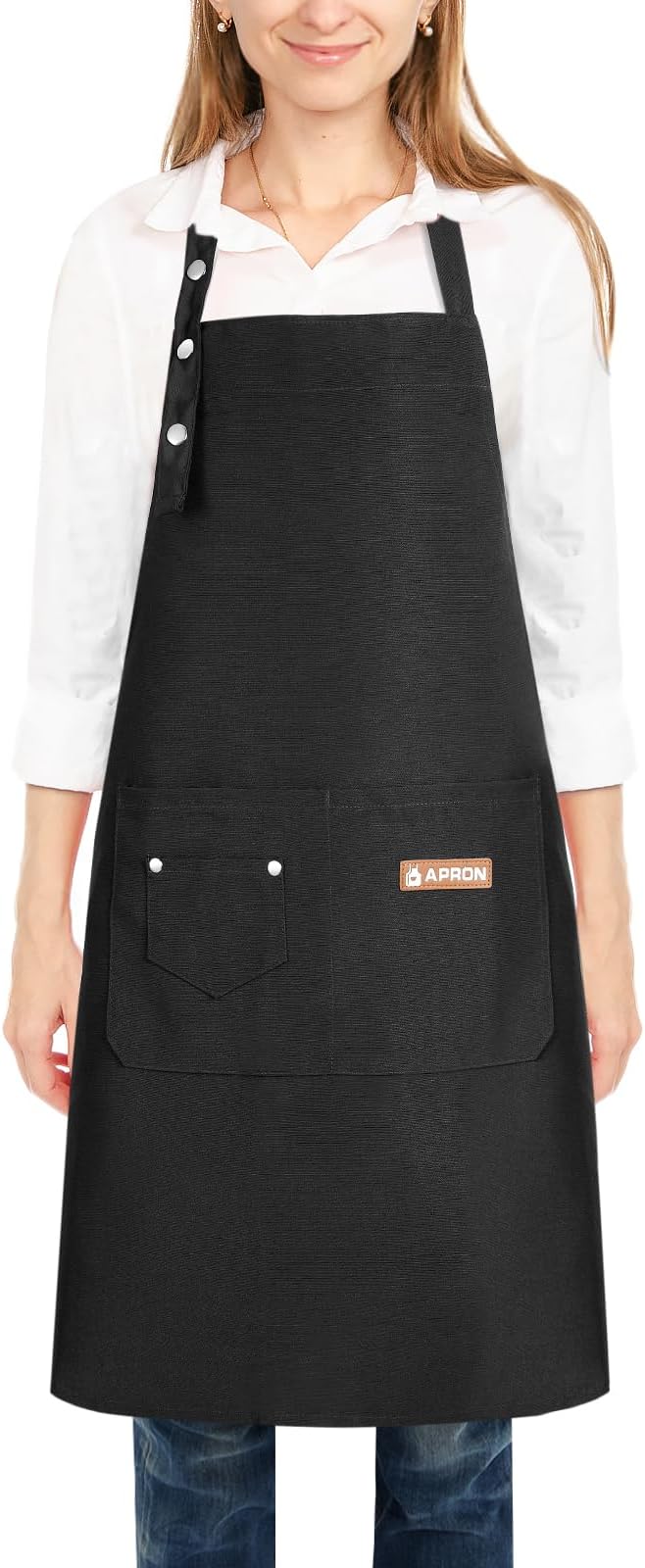 Personalized Aprons Custom Women Men Apron with Pockets Chef for Baking Bbq Grill Embroidered with Name Text