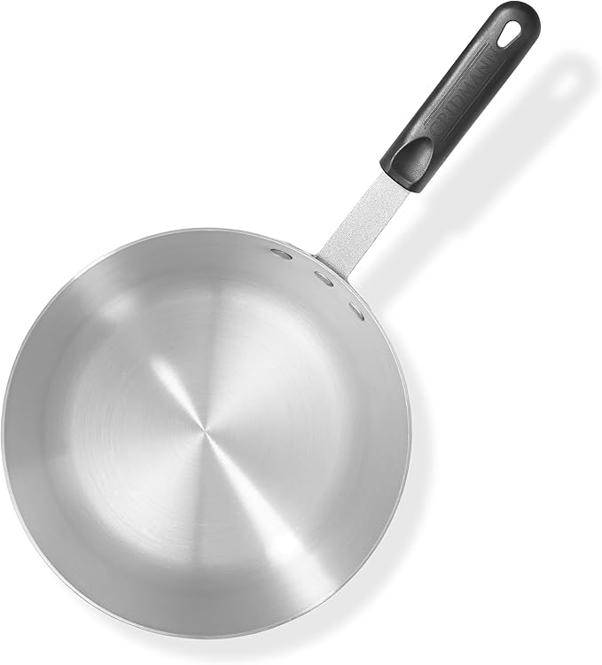 GRIDMANN 5.5-Quart Tapered Aluminum Sauce Pan with Silicone Handle, NSF Listed Heavy Duty Professional Cookware