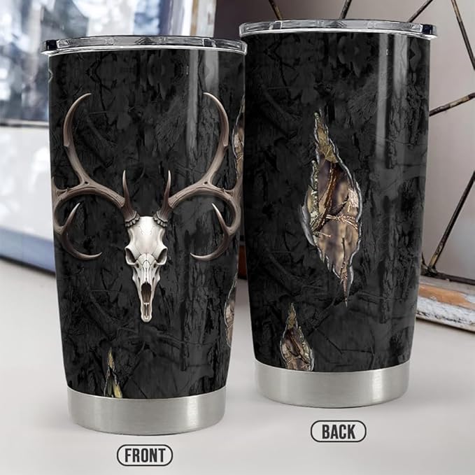 Hunting Tumbler 20oz Stainless Steel Insulated Coffee Travel Mug Cup for Men Hunter Gifts for Hunting Lovers on Birthday Christmas Fathers Day