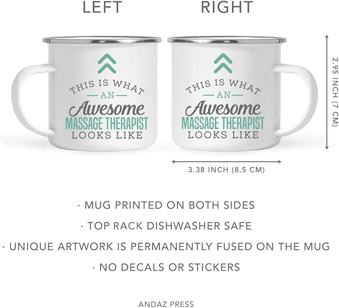 Andaz Press 11oz. Stainless Steel Campfire Coffee Mug Gift, This is What an Awesome Massage Therapist Looks Like, 1-Pack, Birthday Gift Ideas Coworker Him Her, Includes Gift Box