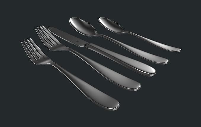 Silverware Set for 6 – 18/10 Stainless Steel Flatware, Mirror Finish, Dishwasher Safe, Durable and Balanced Utensils, Modern Tableware (30-Piece Set, Fidenza)
