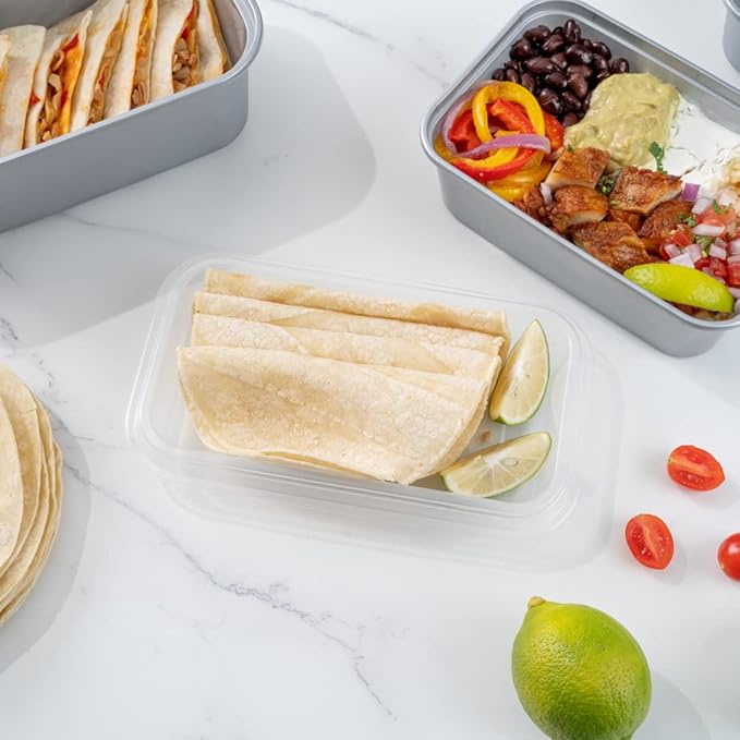 TRAYS ONLY: Futura 15.2 Ounce Trays For Containers, 100 Microwavable Trays For 24, 34, And 44 Ounce Containers - Containers Sold Separately, 1 Compartment, Clear Plastic Food Trays - Restaurantware