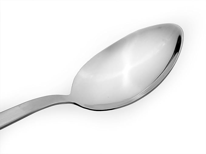 Chef Kunz Spoon Set | Pack of 2 | 18/10 Stainless Steel Serving Spoons | 9 Inch Basting Quenelle Chef Cooking Utensils Dinner Plating Spoon