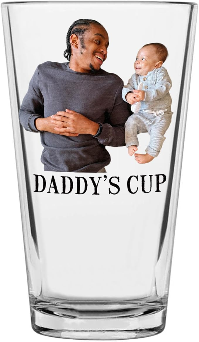 Personalized Printed 16oz Pint Beer Glass – Beer Gifts, Custom Gifts for Men, Customized Drinking Cup, Father’s Day Birthday Reunion, Funny Novelty Gift, Him Friend Brother Dad, Photo Picture Image