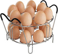 Instant Pot Egg Rack- Stackable 304 Stainless Steel Egg Steamer Rack | Holds 18 Eggs | Heat-Resistant Handles | Fits 6qt & 8qt Pressure Cookers | Egg Holder for Boiled Eggs