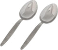 Chef Kunz Spoon Set | Pack of 2 | 18/10 Stainless Steel Serving Spoons | 9 Inch Basting Quenelle Chef Cooking Utensils Dinner Plating Spoon