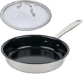 Alva Maestro Nonstick Stainless Steel Frying Pan 8" – Compact Non‑Toxic Skillet, No PFAS/PFOA/PTFE, Induction & Oven Safe, Even‑Heat Design, Easy‑Clean Surface with Glass Lid