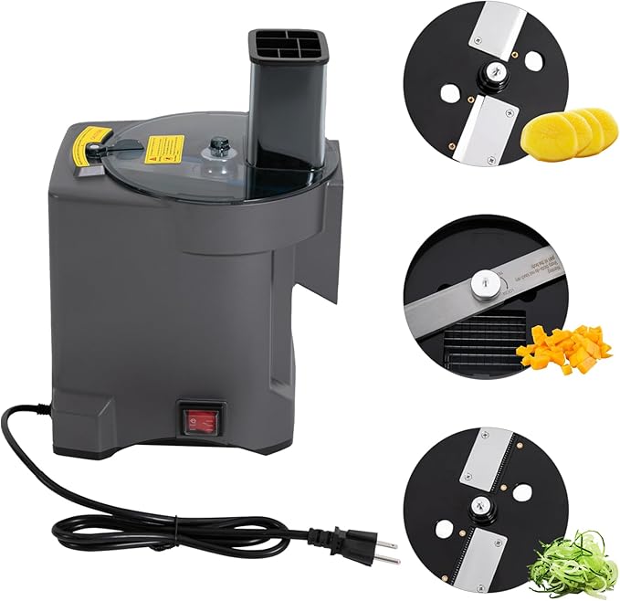 3-in-1 Electric Vegetable Processor with 3 Blades 110W Food Cutter Processor Machine for Slicing Shredding Dicing, Slitting Home Use