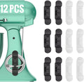 12PCS Cord Organizer for Appliances, Upgraded Kitchen Appliance Cord Wrap, Cord Holder Stick on Pressure Cooker, Coffee Maker, Air Fryer and Blender(6 Black + 6 White)