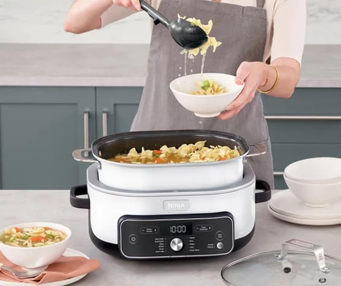Ninja Foodi PossibleCooker PRO Plus, 8.5 Qt Multi-Cooker with Smart Thermometer, 8-in-1 Smart Cook System, Custom Temperature Control (white)