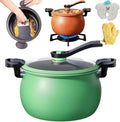Multifunctional Large Capacity Non-stick Pressure Cooker, Micro Electric Pressure Cooker Pot Anti Scalding Handle Transparent Pot and Pan for Culinary Styles(Green)