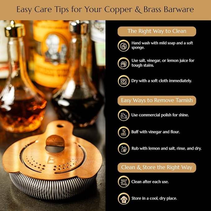5 Piece Cocktail Kit by Bull In China - Premium Bartender Gift Set Includes Weighted 2 Piece Boston Shaker, Hammered Bell Jigger, Hawthorne Strainer & Fine Mesh Strainer (Gold)