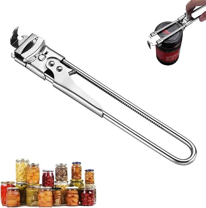 Adjustable Stainless Steel Jar Opener, Master Jar & Bottle Opener, Kitchen Gadgets Gripper Tight Lid Openers, for Seniors Arthritis, Kitchen Camping Tools (1PC)