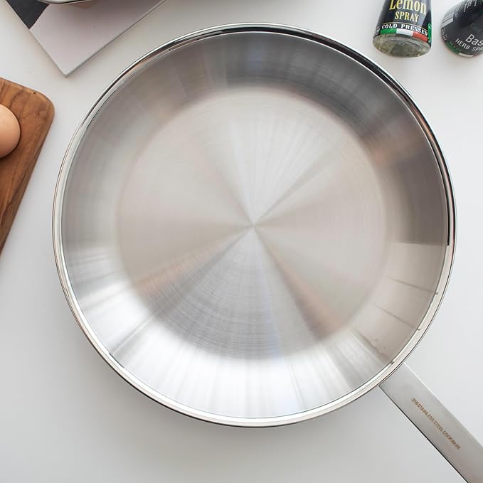11 Inch Skillet Frying Pan 316 Stainless Steel Copper core 5-Ply Induction compatible Dishwasher & Oven Safe