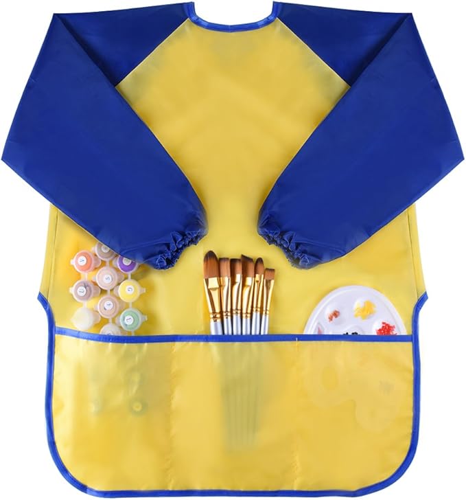 KUUQA Waterproof Children Art Smock Kids Art Aprons, Painting Supplies (Paints and brushes not included)