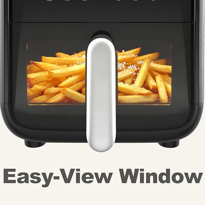 OLIXIS 7.9QT Air Fryer with Window, 12-In-1 Large Air Fryer for Family, 400°F Rapid Air Crispy Technology, Roast Bake Dehydrate Reheat, Nonstick & Easy-Clean Basket, 1800W, Black