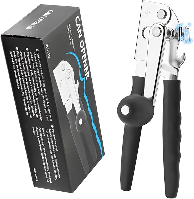 Heavy Duty Can Opener,Commercial Can Opener with Comfortable Long Handles With Carbon Steel Blade