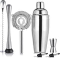 Cocktail Shaker Set & Bar Kit – 24 oz Stainless Steel Drink Mixer Martini Shaker for Bartender – Complete Cocktail Kit w/Strainer, Muddler, Alcohol Mixer Tools