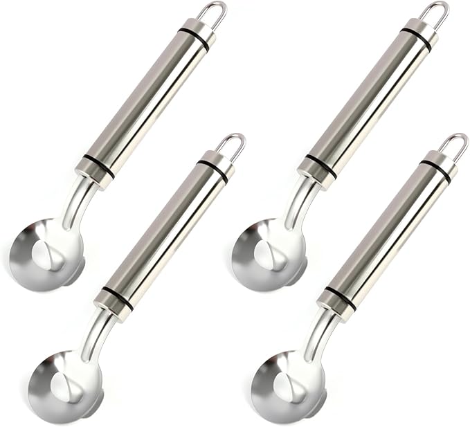 Cactus Peeler, 4 Pack 7" Long Handle Stainless Steel Steel Cuchara Pelador de Nopales, Safe Prickly Plant Slicer for Succulents & Nopales, Multifunctional Cactus & Chinese Noodle Cutter Tool
