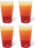Silipint 16oz Silicone Pint Glass – Unbreakable BPA-Free Reusable Silicone Drinking Cup – Flexible Dishwasher Microwave & Freezer Safe – Stemless Glass for Water Coffee Smoothies, Pack of 4