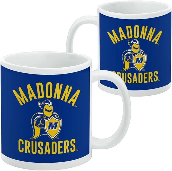 Madonna University Crusaders Logo Ceramic Coffee Mug, Novelty Gift Mugs for Coffee, Tea and Hot Drinks, 11oz, White