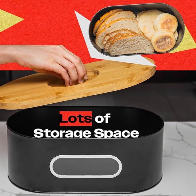 Bread Boxes - Wooden Bread Box - Stylish Bread Keeper - Bread Boxes for Kitchen Counter - Reliable Bread Storage Box - Modern Bread Bin - Bread Box by Knivi