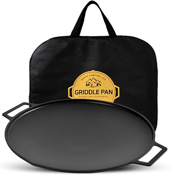 Korean BBQ 2 IH Griddle Grill Pan with Bag, Nonstick Coating, All Stove(Gas, Electric & Induction), Indoor Outdoor Griddle(14in)
