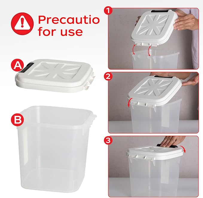 Flour Container - Rice Dispenser 10lbs/5kg/5.3qt Food Cereal Container Bins with Measuring Cup for Household Pantry Organization (10lbs)