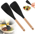 Multifunction Spatula Cooking Spoon, 2025 New Silicone Nonstick Pan Cooking Spoon, Matte Kitchen Silicone Utensil for Cooking Serving Stirring Scooping Scraping (Black 2pcs)