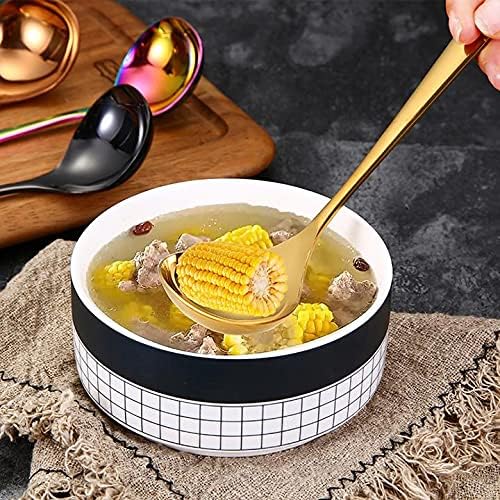 2-Pack Gold Soup Ladle 304 Stainless Steel Spoon Kitchen Serving Sauce Server