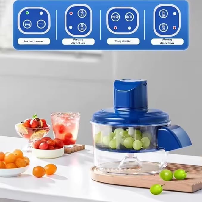 Electric Vegetable Peeler, Blue and Clear Kitchen Food Processor with Transparent Container