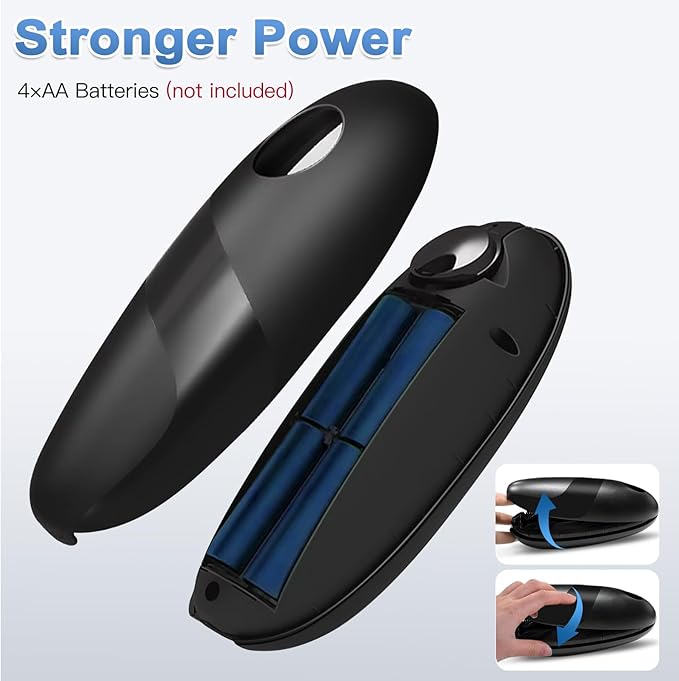 Battery Operated Electric Can Opener – Automatic, Hands-Free, Smooth Edge, One-Touch Jar Opener for All Can Shapes and Sizes, Portable and Safe Kitchen Gadget, Easy to Use for Seniors and Arthritis
