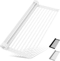 Roll Up Dish Drying Rack - Over The Sink, Multipurpose Foldable Sink Drying Mat, Heat-Resistant, Anti-Slip & Anti-Rust, 17" x 13", White