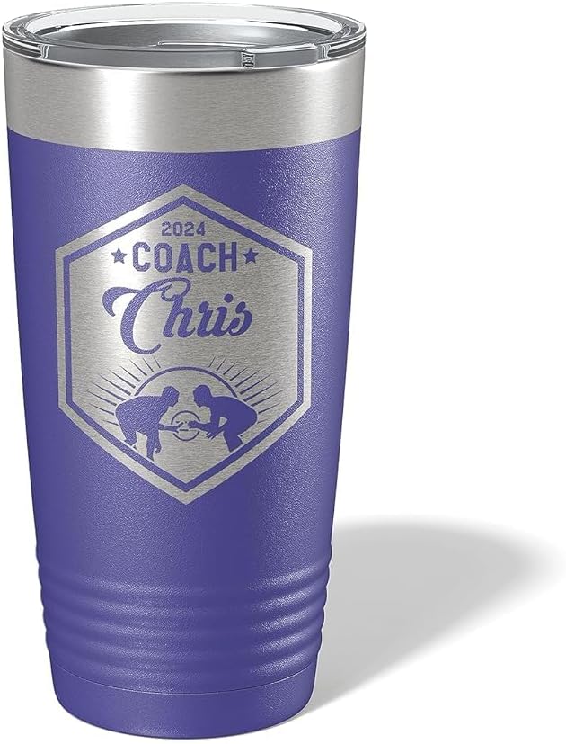 Wrestling Coach gifts, Tumbler, Coach tumbler, Wrestling gifts, Coach Beer glass, Coach gift, Wrestling Coach, Coach gifts, Wrestling Coach (Wrestling Hexagon, Purple, 20oz Tumbler)