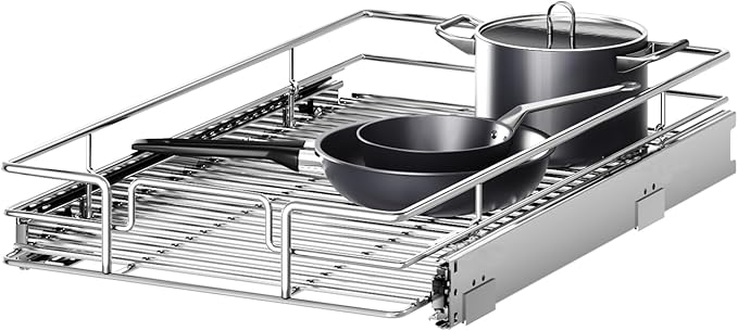 Pull Out Cabinet Organizer 10½" W x 18" D, Heavy Duty Cabinet Pull Out Shelves, Slide Out Drawers Organization for Kitchen Cabinets Bathroom