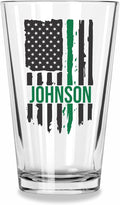 Blue Ridge Mountain Gifts - Thin Green Line Pint Glass - Personalized Military Gift, Border Patrol Appreciation, Green Line Merch, Veteran Gift, Custom Barware, Special Forces Beer Glass