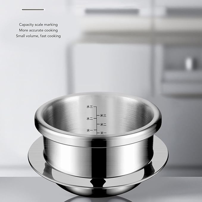Stainless Steel Pressure Cooker 0.8L High Pressure Stew Quick Cooking for Gas Induction Suitable Outdoor Kitchen Use Easy Lid Unlocking Function