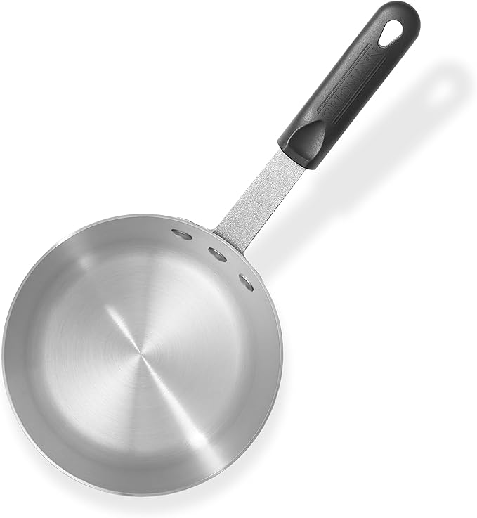 GRIDMANN 1.5-Quart Tapered Aluminum Sauce Pan with Silicone Handle, NSF Listed Heavy Duty Professional Cookware