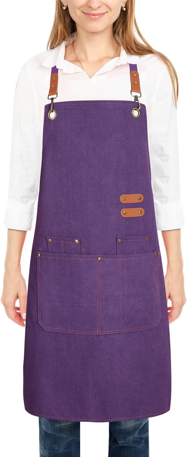 Personalized Aprons Custom Women Men Apron with Pockets Chef for Baking Bbq Grill Embroidered with Name Text