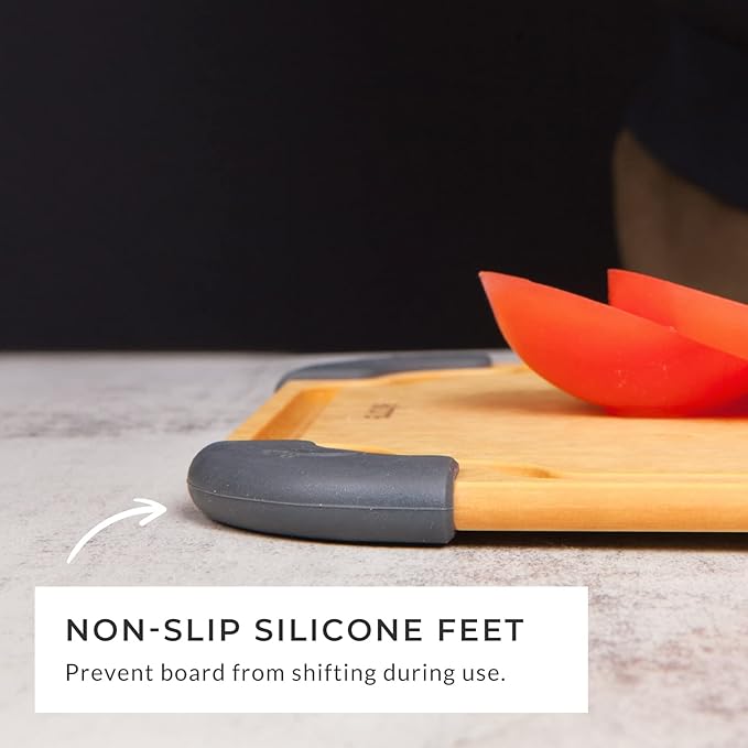 Elihome Essential Series Cutting Board for Kitchen- Natural Wood Fiber Composite, Dishwasher Safe, Eco-Friendly, Juice Grooves, Non-Slip Feet, Non-Porous, Reversible, BPA Free, X-Large -17" x 13"